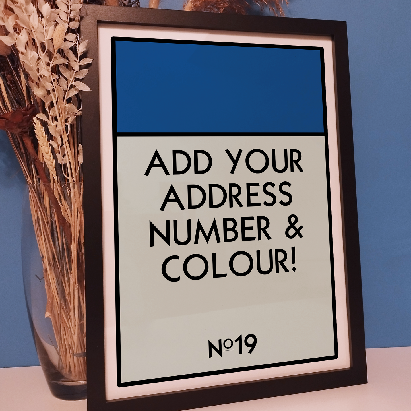 Personalised Monopoly Board Property Print | Custom Monopoly House Framed Gift | Unique Monopoly Address Print | New Home Monopoly Gift