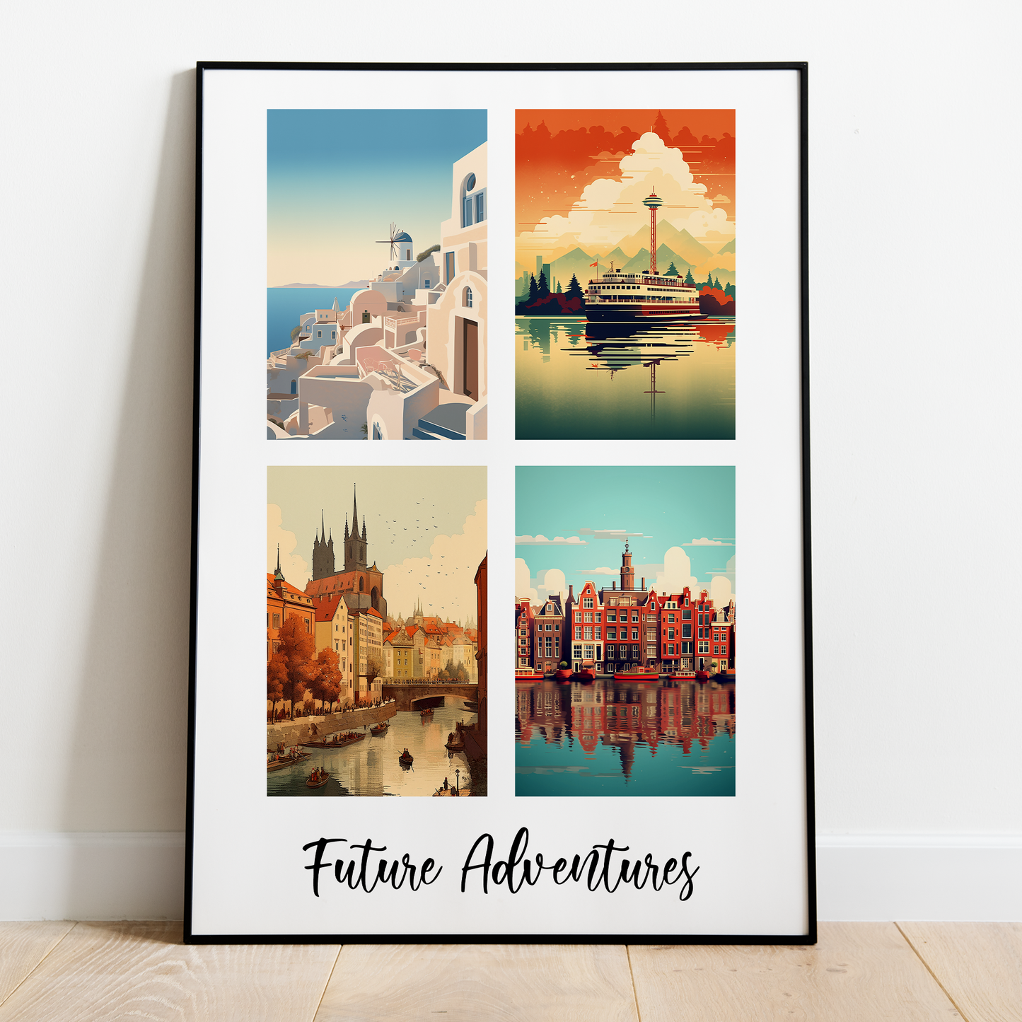 Custom Travel Memories Print | Personalised Holiday Destinations | Retro Travel Poster | Paper Anniversary Gifts | Memorable Cities & Places