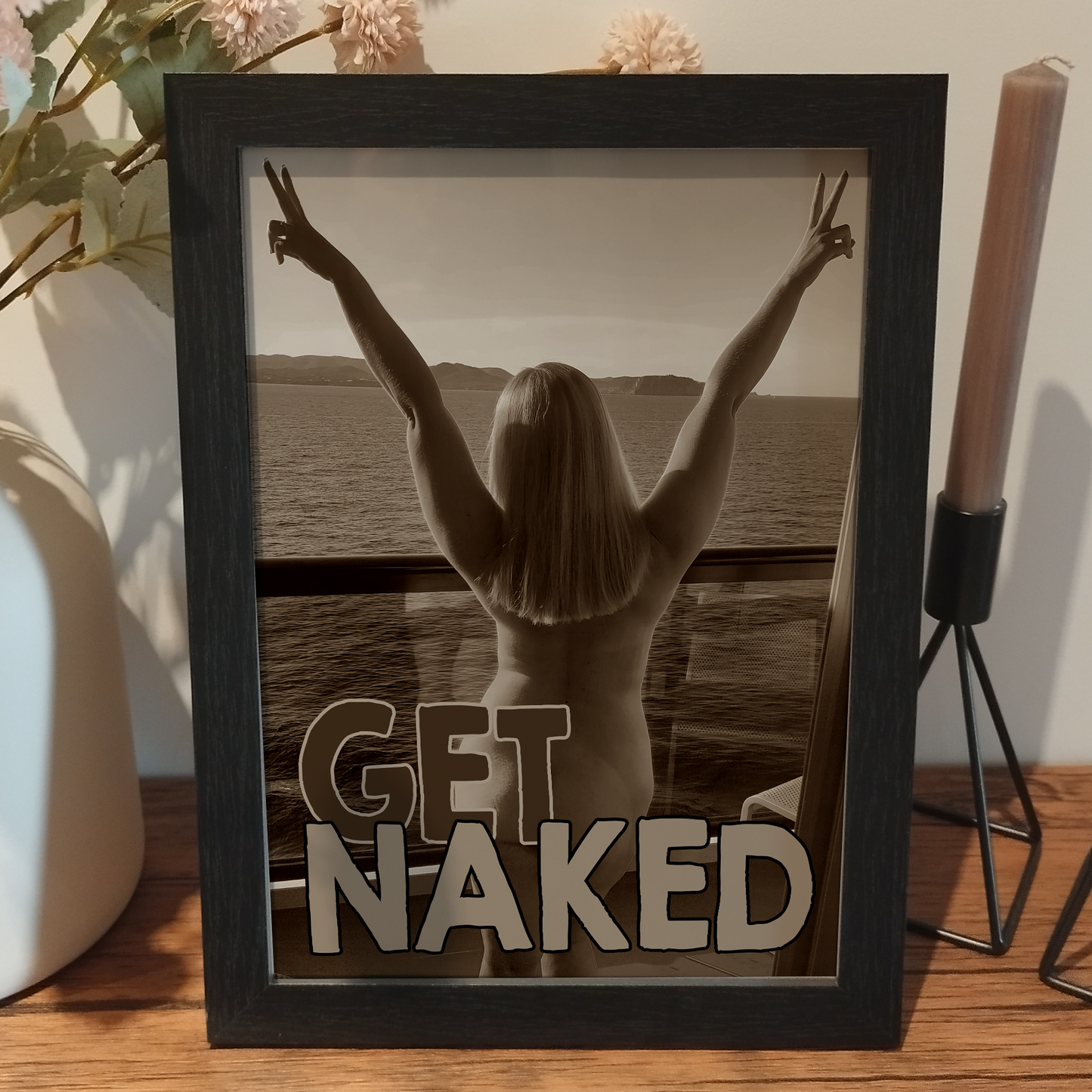 Custom Get Naked Print Gift for Husband | Boudoir Nude Wall Art Print | Erotic Sexy Wedding Gift for Him | For His Eyes Only Print