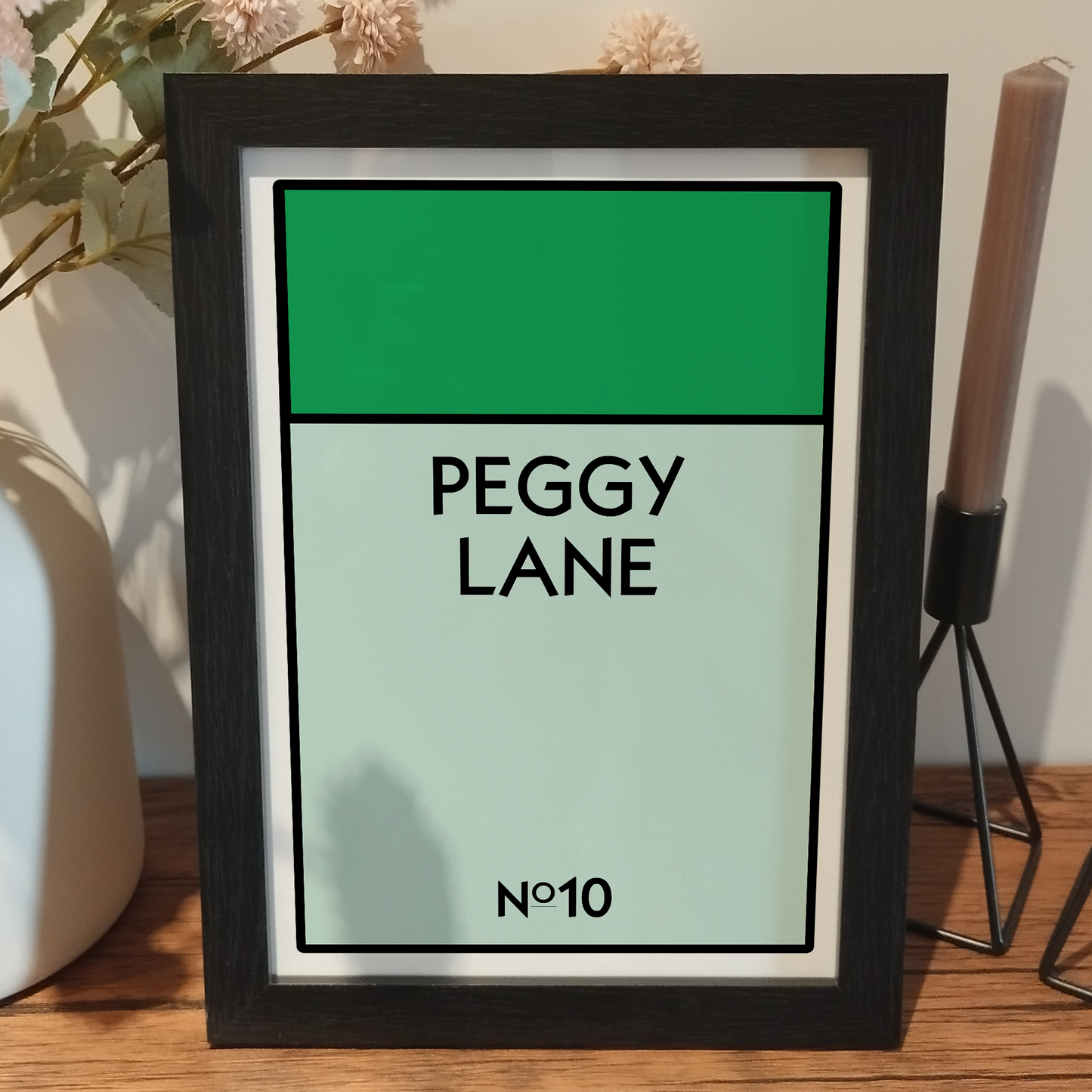 Personalised Monopoly Board Property Print | Custom Monopoly House Framed Gift | Unique Monopoly Address Print | New Home Monopoly Gift
