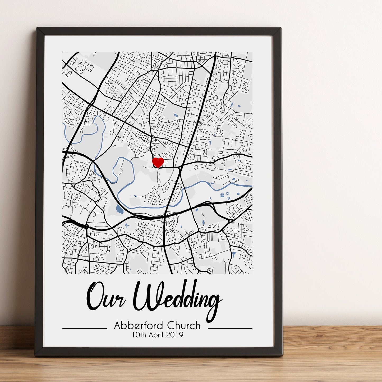 Custom Wedding Day Map Print | Personalised Anniversary Print | 1 Year Paper Anniversary | Wedding Memories Prints | Gifts for Couples