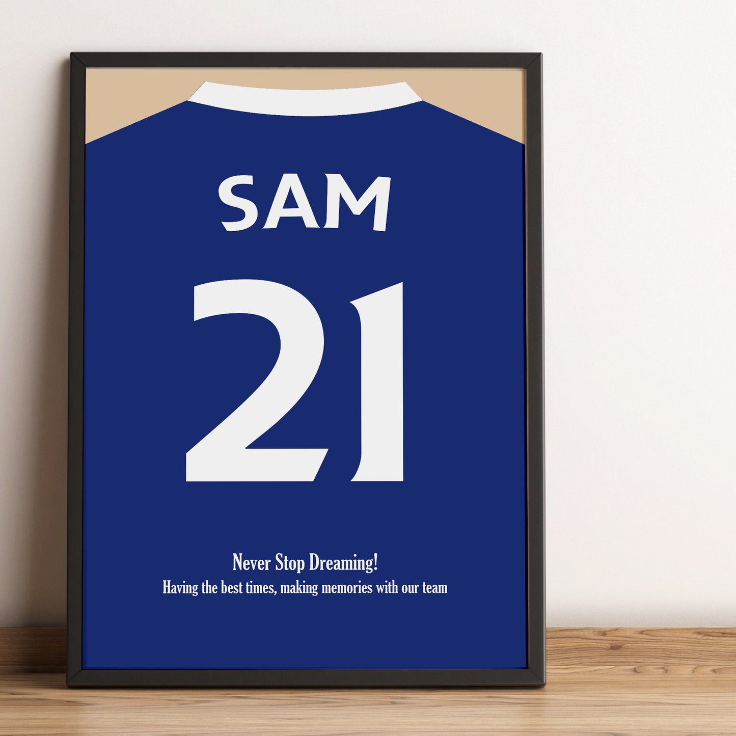 Custom Football Shirt Print | Personalised Football Club Gifts | Favourite Club Poster Print | Football Fan Art | Unique Shirt Name Gift