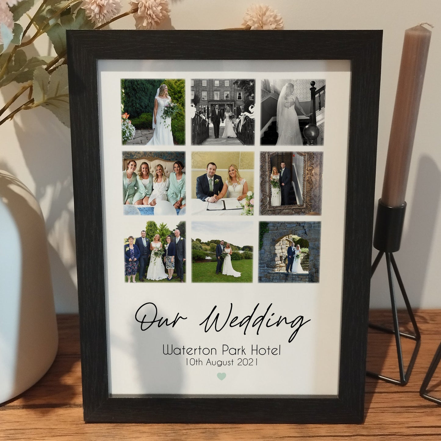 Personalised Our Wedding Photo Print | Wedding Collage Print | Paper Anniversary Gift | Custom Thoughtful Wedding Gifts for Husband and Wife
