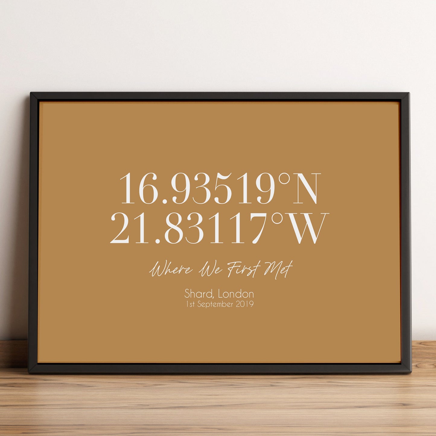 Framed Wedding Location Prints, Custom Coordinates Print, Latitude Longitude, Wedding Gift, Personalised Gift for Couple, Memorable Location