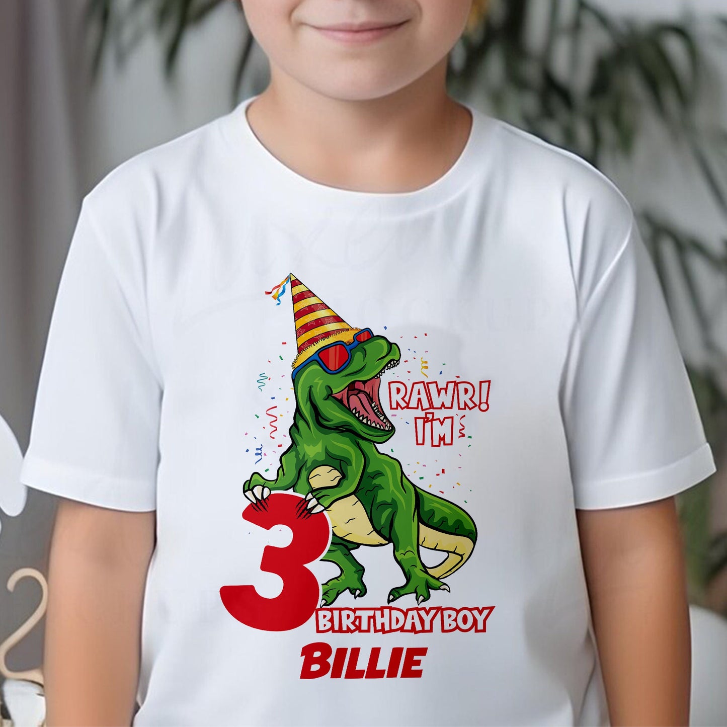 Personalised Dinosaur Birthday T-Shirt, Any Name Any Age, Colourful Dinosaurs Shirt, Custom Dinosaur Birthday Hoodie, Gifts for Children