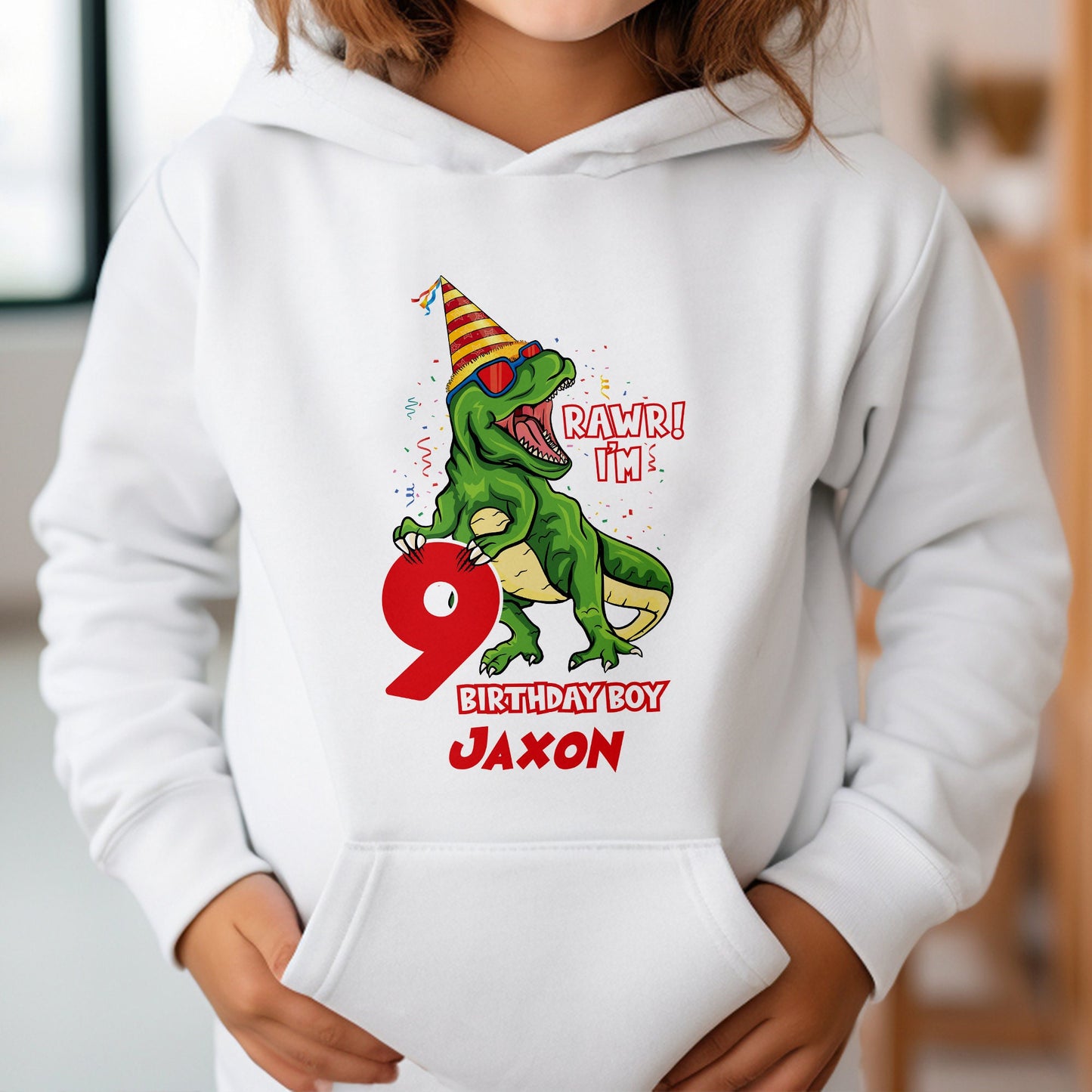 Personalised Dinosaur Birthday T-Shirt, Any Name Any Age, Colourful Dinosaurs Shirt, Custom Dinosaur Birthday Hoodie, Gifts for Children