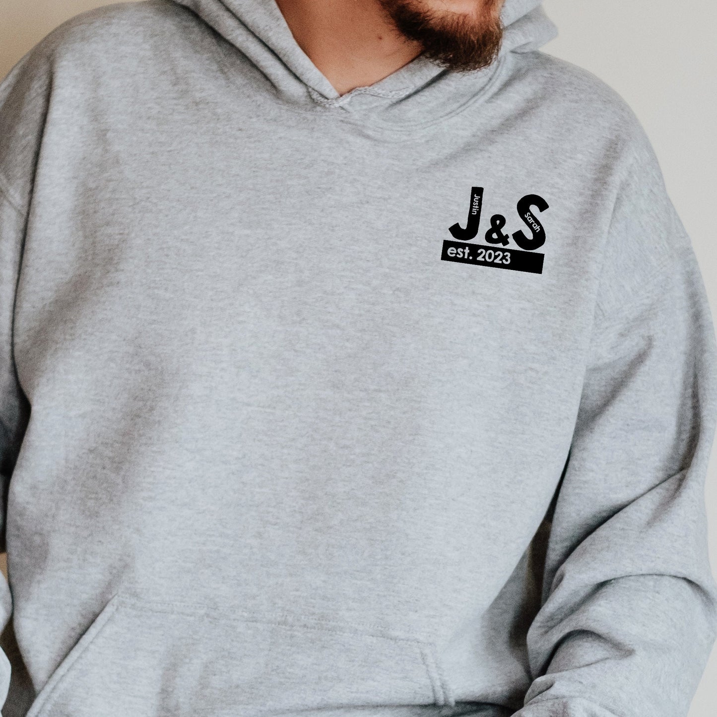 Custom Couples Initials Hoodie | Personalised Wedding Gift | Husband and Wife Hoodie | First Anniversary Gift | Gift For Couples Newlyweds