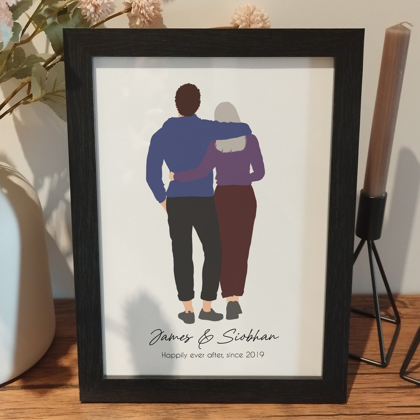 Personalised Couple Print, Couples Gift, Gift for Her, Boyfriend Girlfriend Print, Customised Couple, Anniversary Gift, Valentine, Christmas