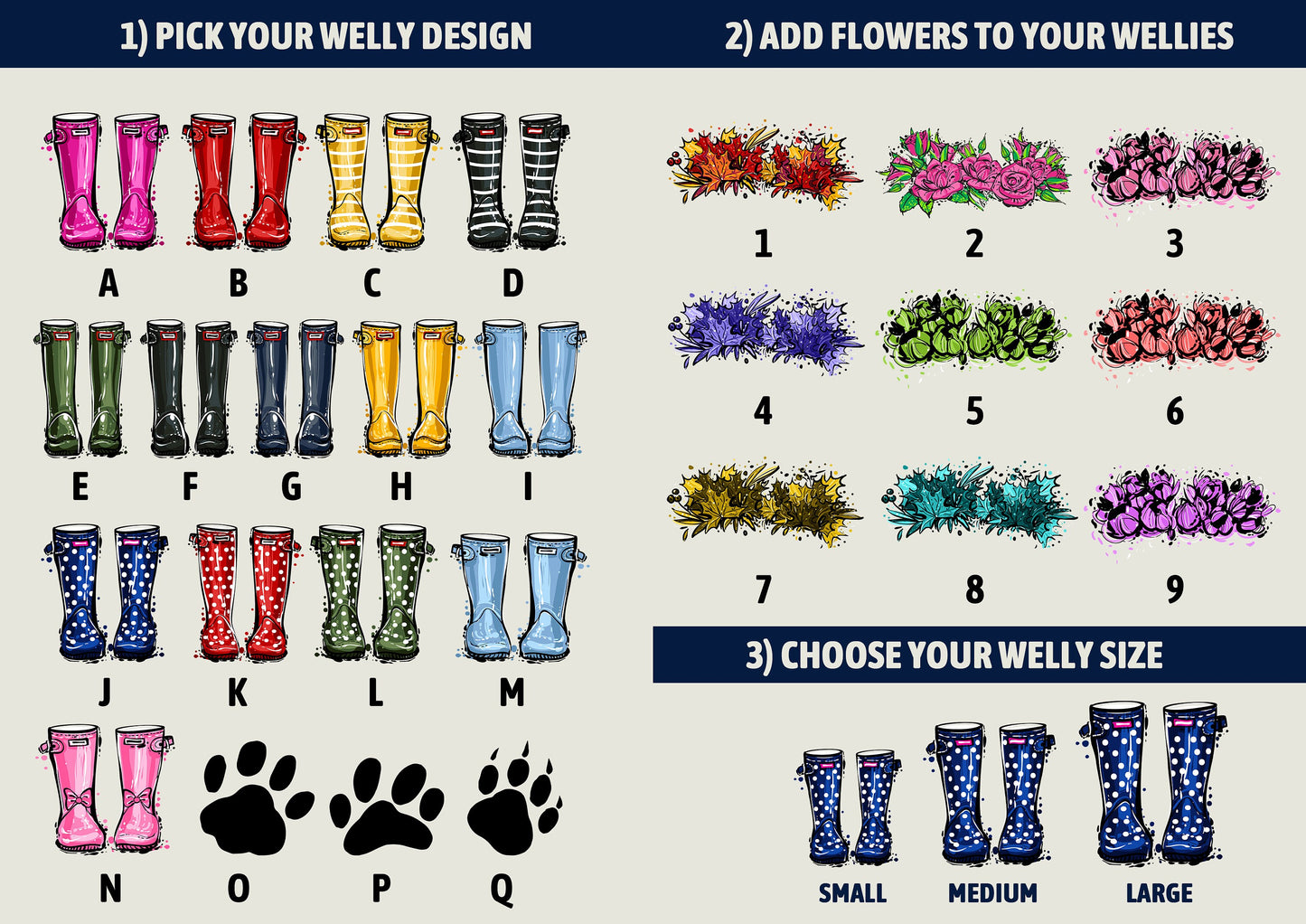 Personalised Family Welly Print | Framed Family Wellies Print | Custom Family Portrait | Paper Anniversary Gifts | Family Shoes Print