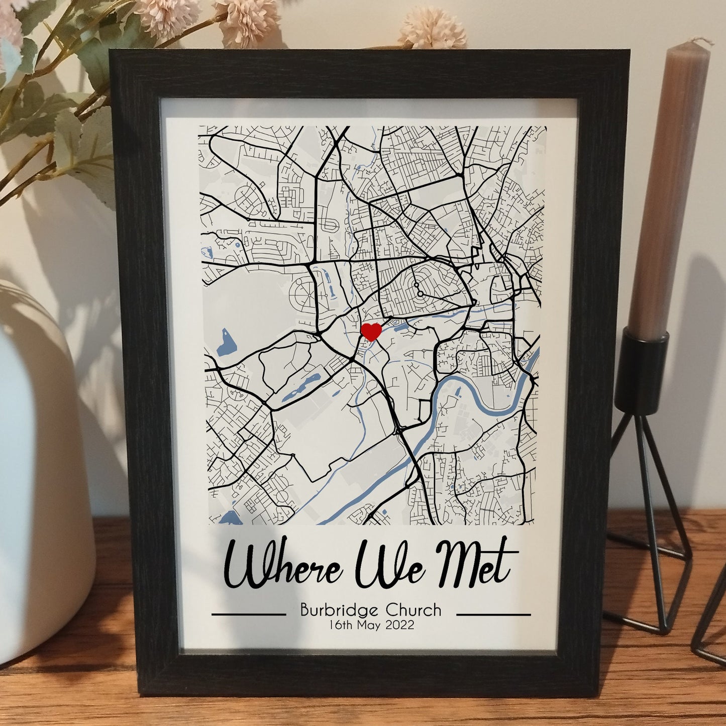 Custom Wedding Day Map Print | Personalised Anniversary Print | 1 Year Paper Anniversary | Wedding Memories Prints | Gifts for Couples