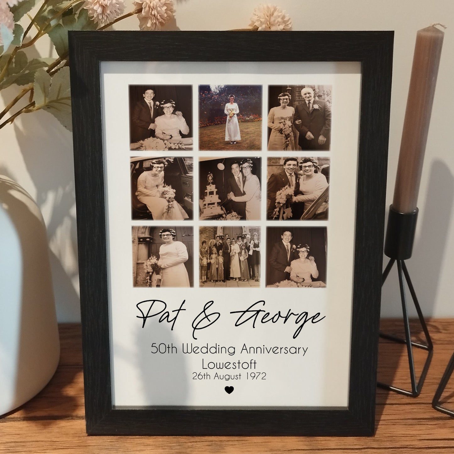 Personalised Our Wedding Photo Print | Wedding Collage Print | Paper Anniversary Gift | Custom Thoughtful Wedding Gifts for Husband and Wife
