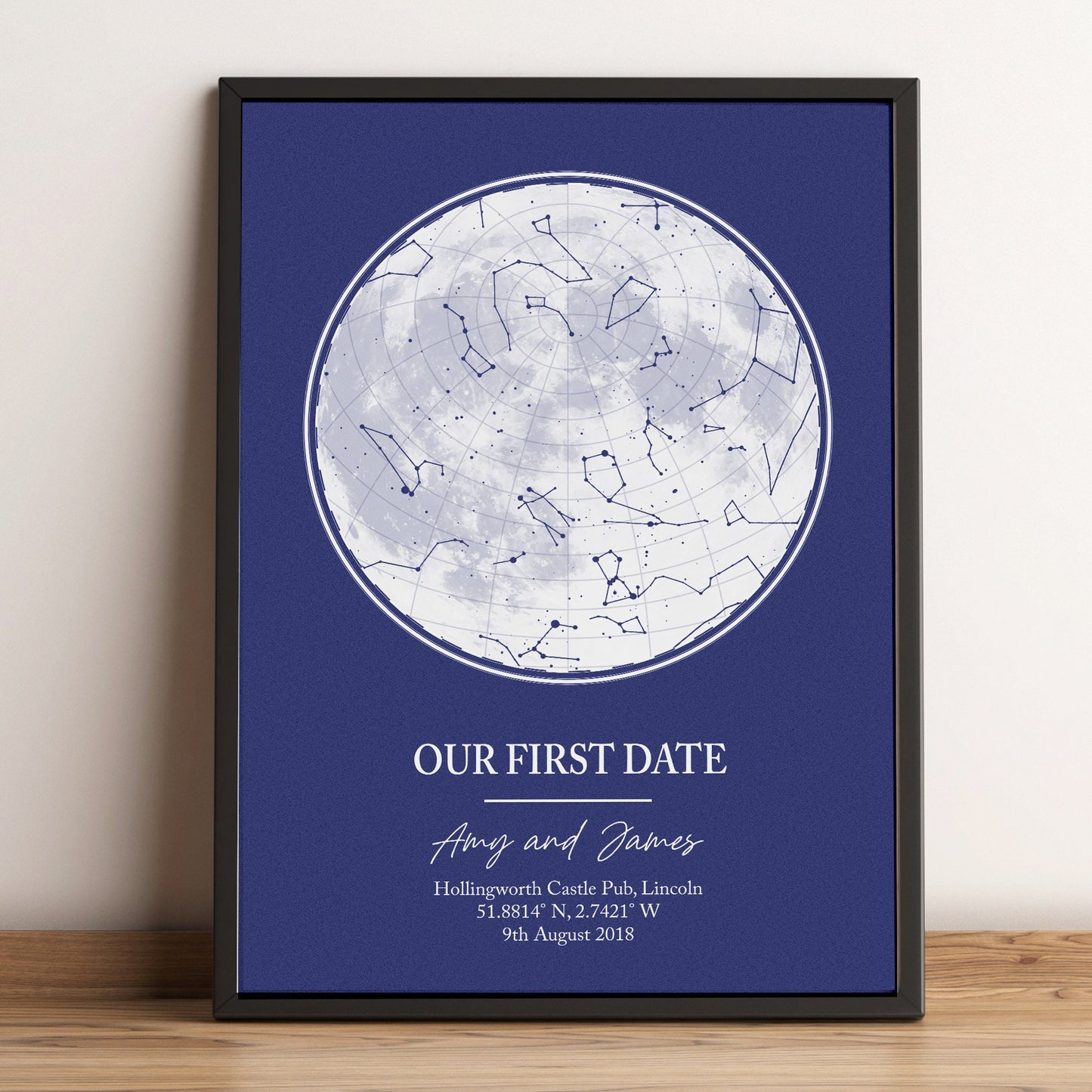 Custom Couples Constellation Print, Personalised Night Sky Print, Where We Met Memories Poster, 1 Year Anniversary, Gifts For Him Her