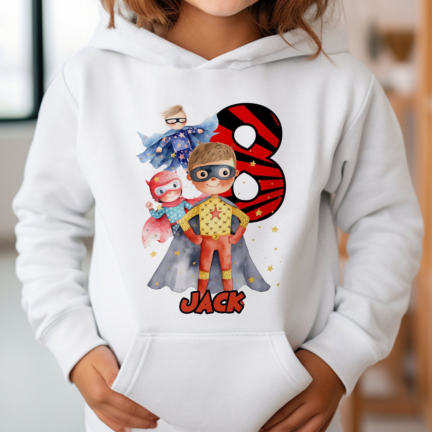 Personalised Superhero T-Shirt | Children's Superhero Birthday Shirt | Any Name Boys Birthday Hoodie | Custom Superhero Tee