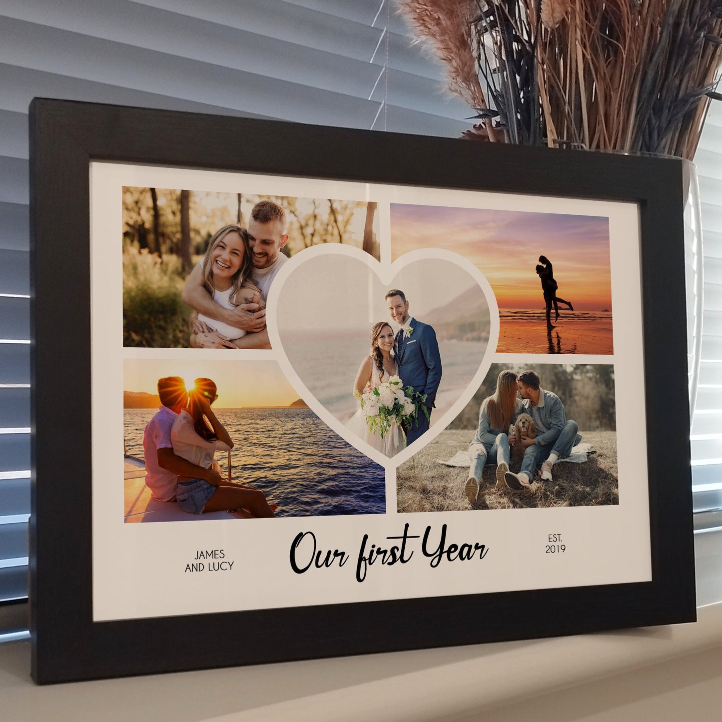 Custom Photo Collage Anniversary Print | Personalised Wedding Gifts for Couples | Anniversary Photo Gifts for Boyfriend and Girlfriend