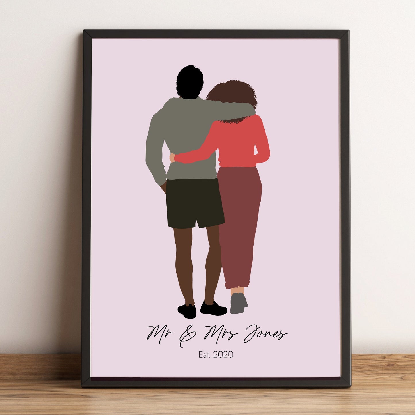 Personalised Couple Print, Couples Gift, Gift for Her, Boyfriend Girlfriend Print, Customised Couple, Anniversary Gift, Valentine, Christmas