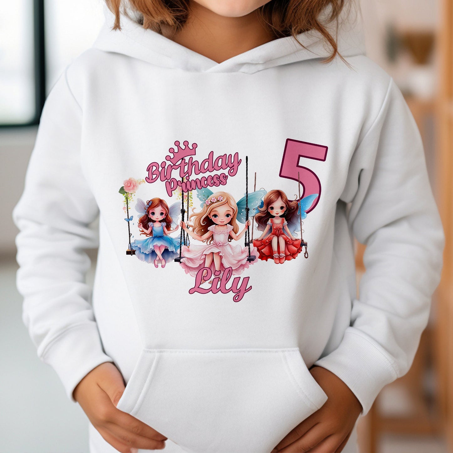 Personalised Princess Birthday T-Shirt | Childrens Birthday Princess Any Name Shirt | Custom Princess Hoodie | Gifts for Girls Tshirt