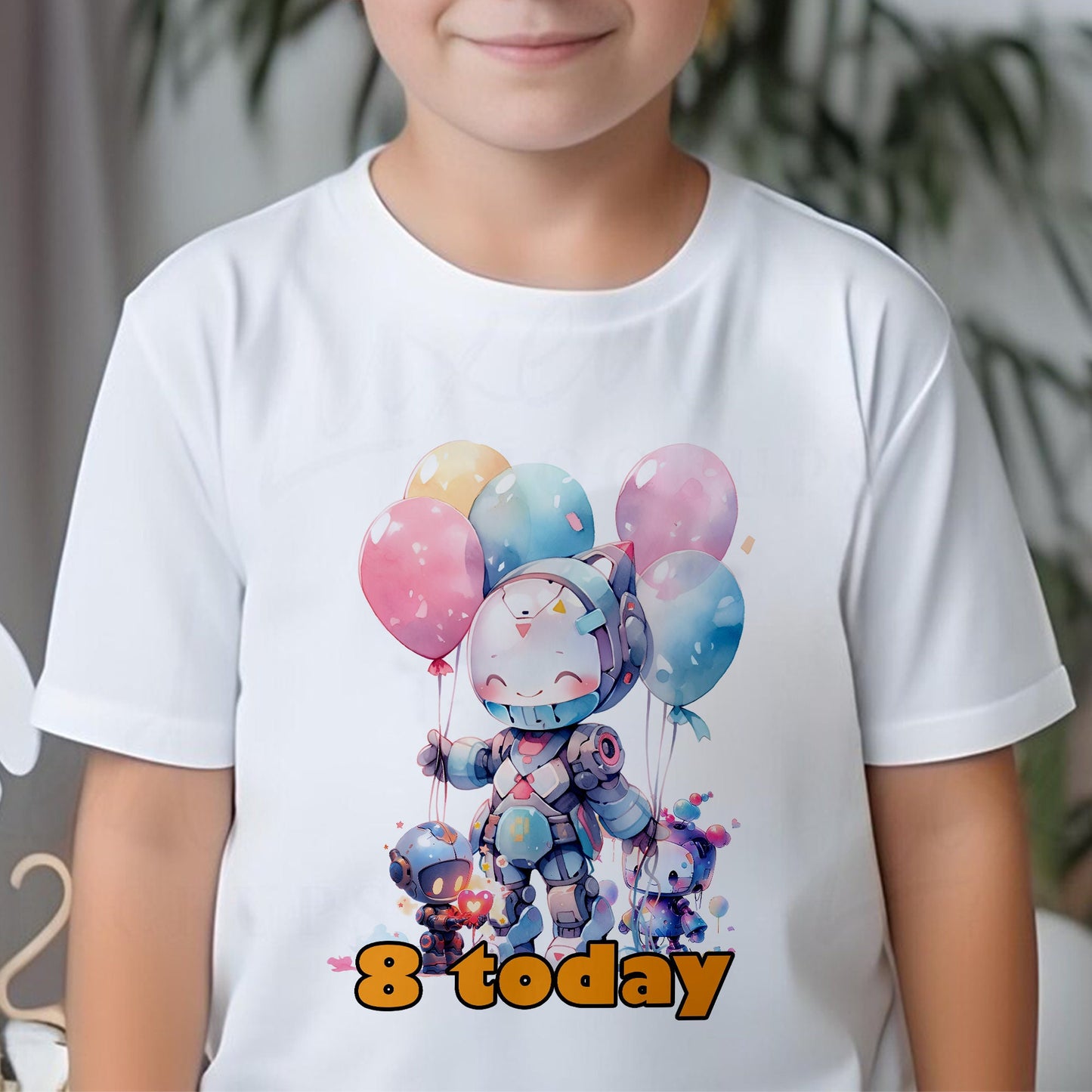 Personalised Robot Birthday T-Shirt, Any Name Any Age, Colourful Robots Party Shirt, Custom Robot Birthday Hoodie, Gifts for Children