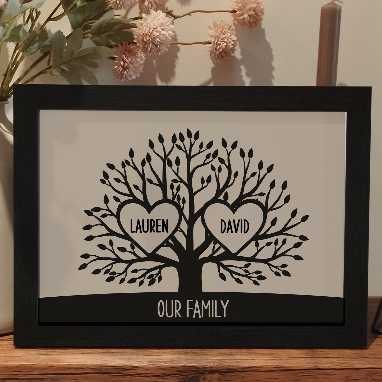 Personalised Family Tree Print | Family Portrait Print | Family Tree Home Wall Art | Family Gifts for Mothers Day