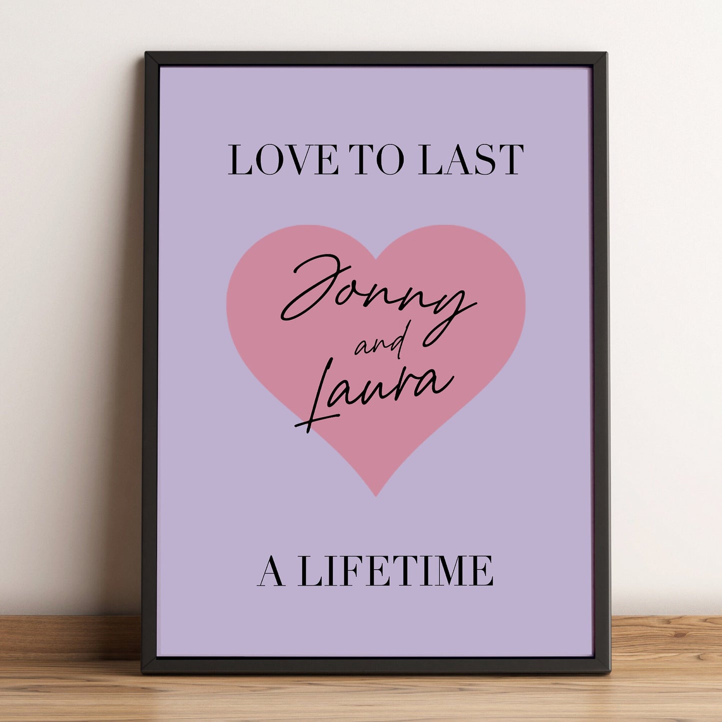 Custom Couples Names Print, Personalised Names Print, Thoughtful Gifts for Him Her, Anniversary Print | Love Heart Print, Valentines Day