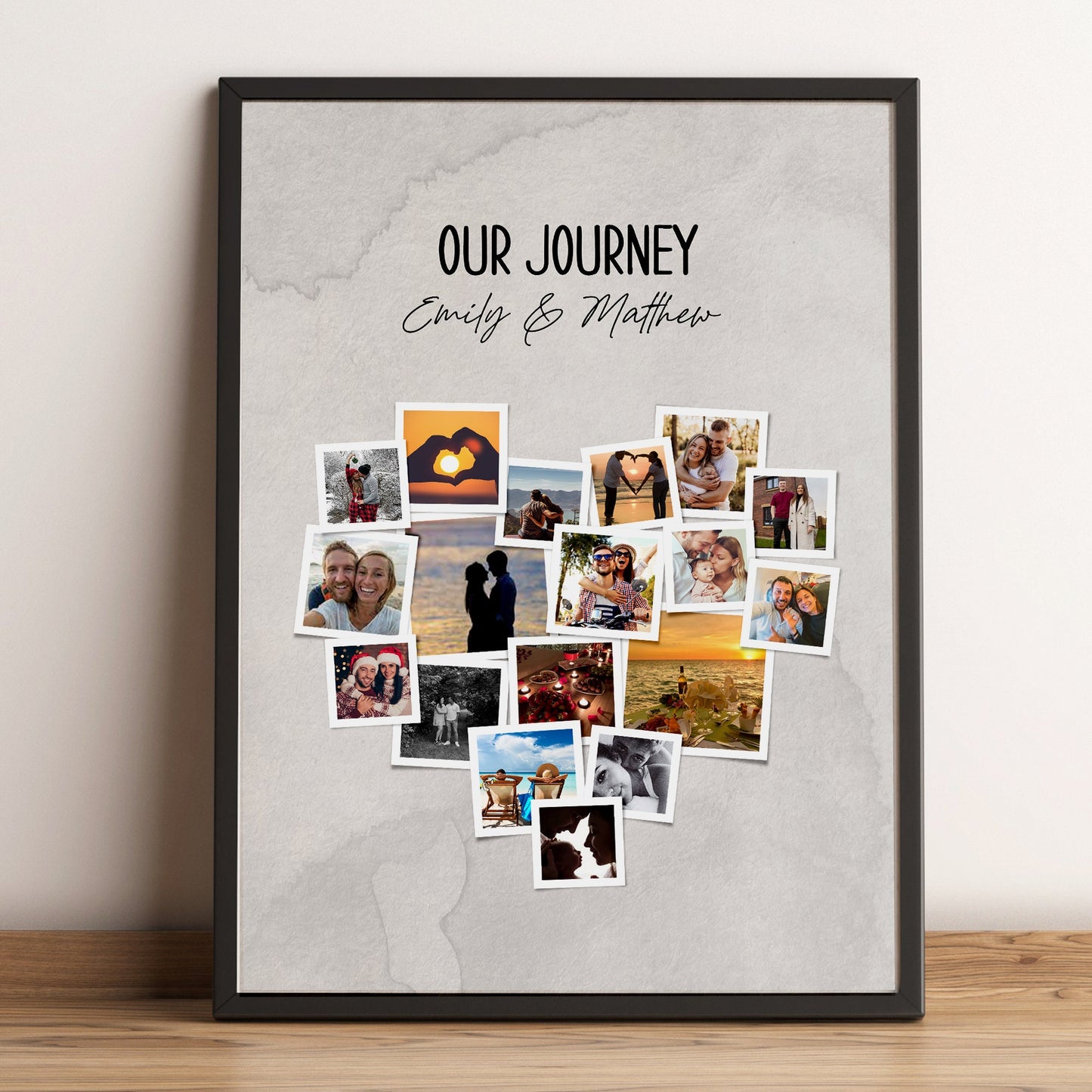 Personalized Couples Photo Memories Print, Custom Couples Photo Collage, Wedding Photo Collage, First Paper Anniversary Gift, Photo Gift