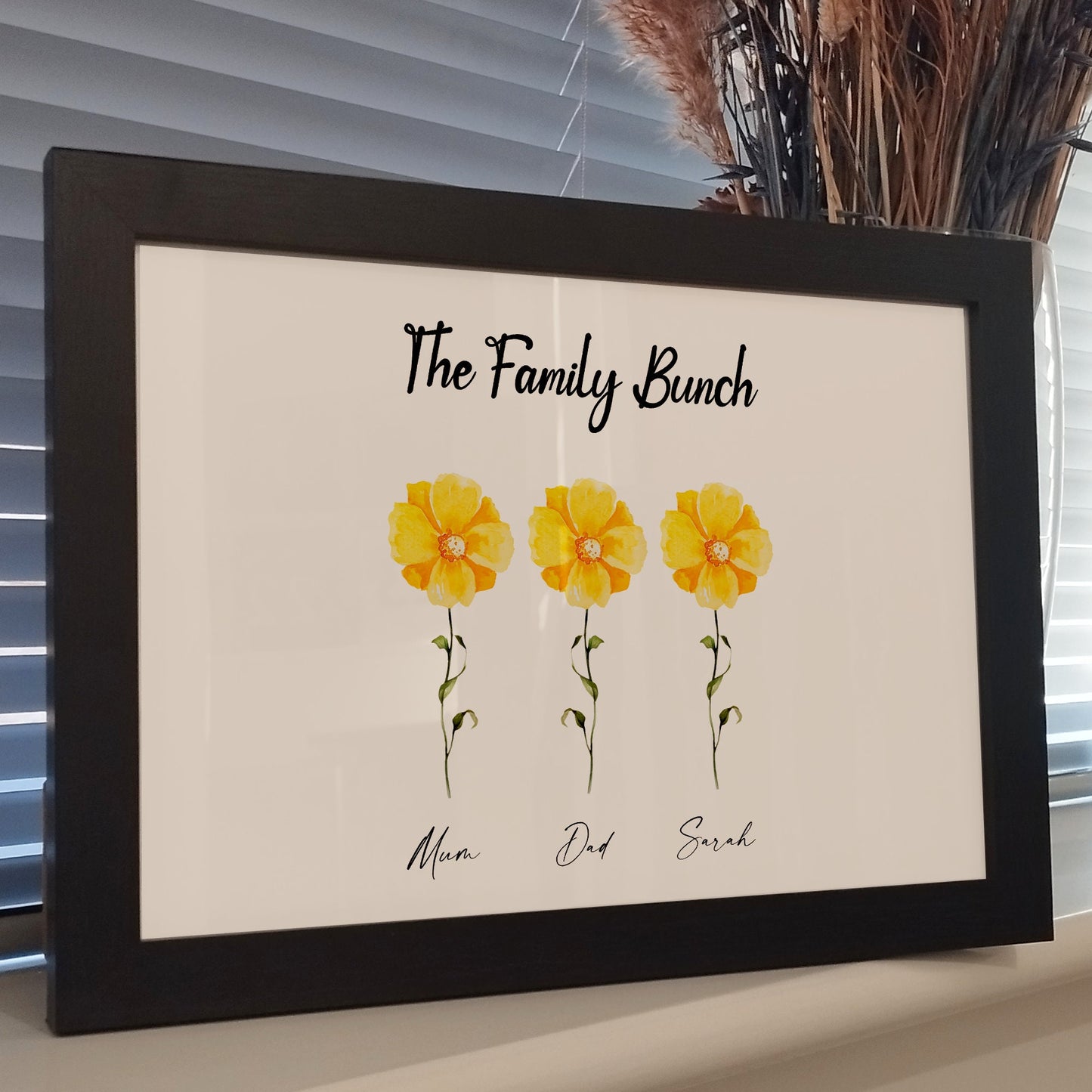 Custom Family Flower Print, Personalised Family Print, Family Names Print, Flower Wall Art, Gifts for Mothers Day, Prints for Mum and Dad
