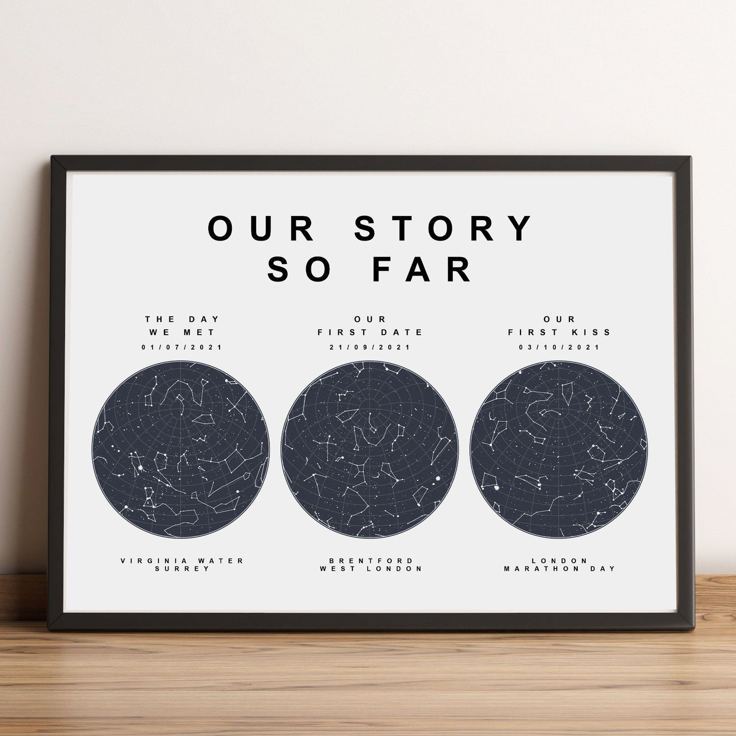 Custom Journey Constellation Print | Personalised Wedding Night Sky Prints | Romantic Gifts For Him and Her | Paper Anniversary