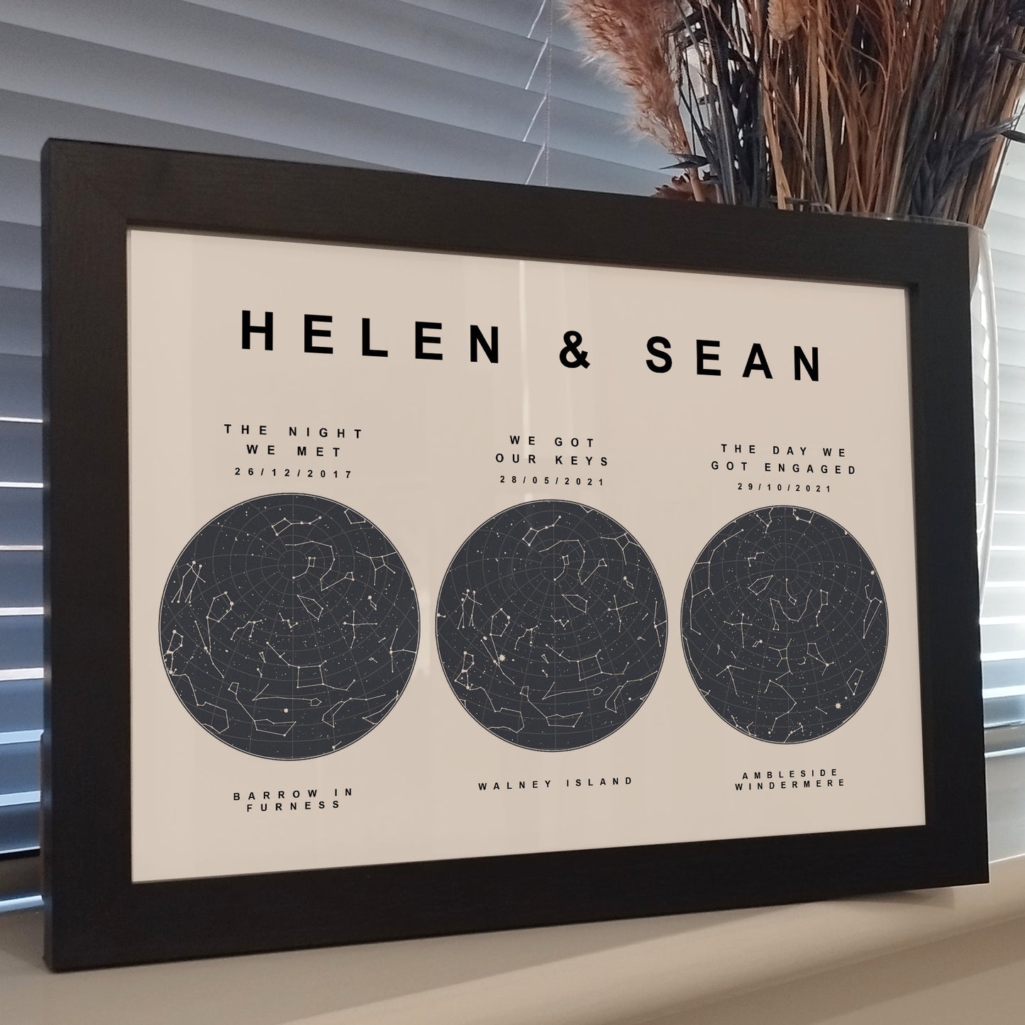 Custom Journey Constellation Print | Personalised Wedding Night Sky Prints | Romantic Gifts For Him and Her | Paper Anniversary