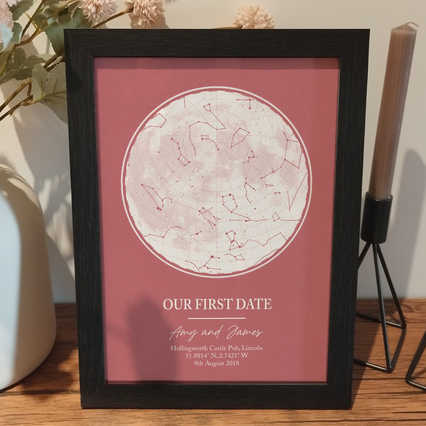 Custom Couples Constellation Print, Personalised Night Sky Print, Where We Met Memories Poster, 1 Year Anniversary, Gifts For Him Her