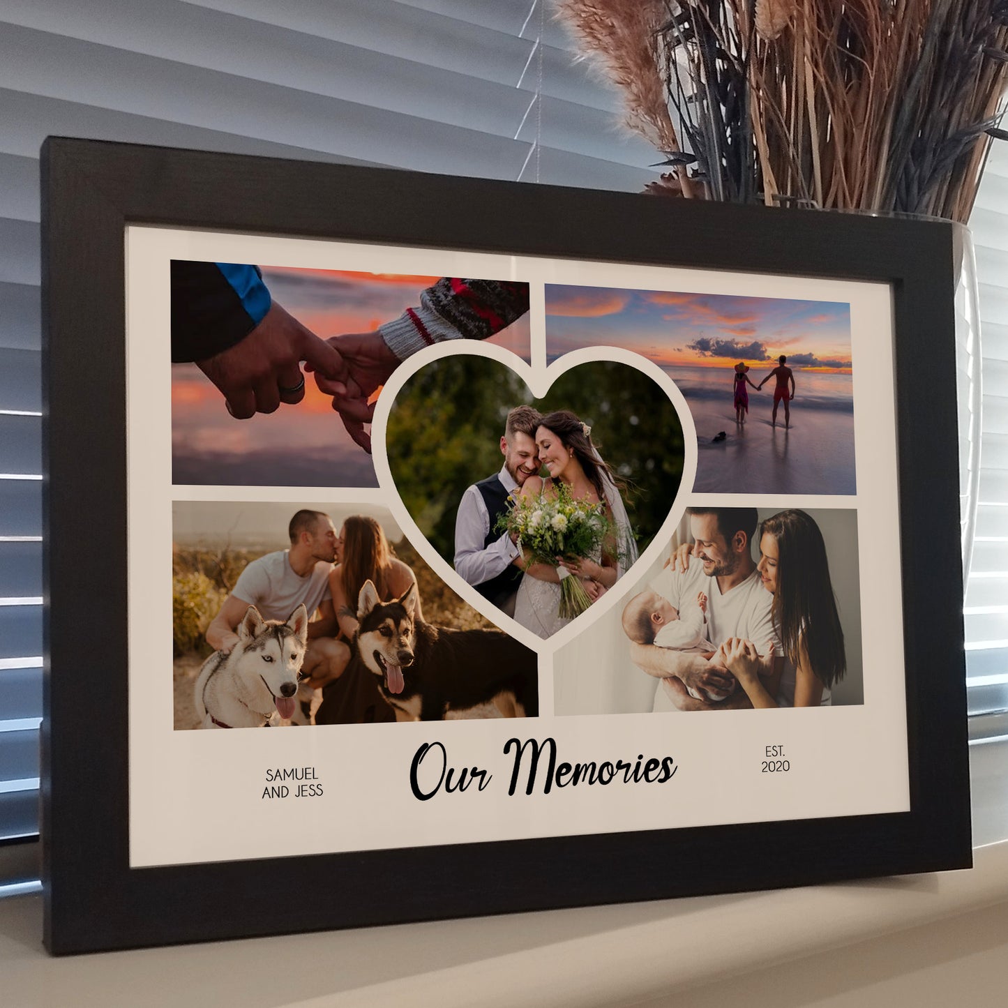 Custom Photo Collage Anniversary Print | Personalised Wedding Gifts for Couples | Anniversary Photo Gifts for Boyfriend and Girlfriend