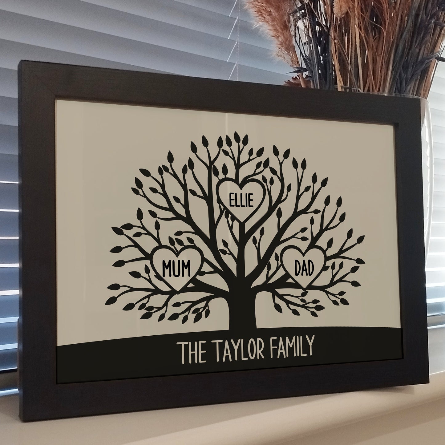 Personalised Family Tree Print | Family Portrait Print | Family Tree Home Wall Art | Family Gifts for Mothers Day