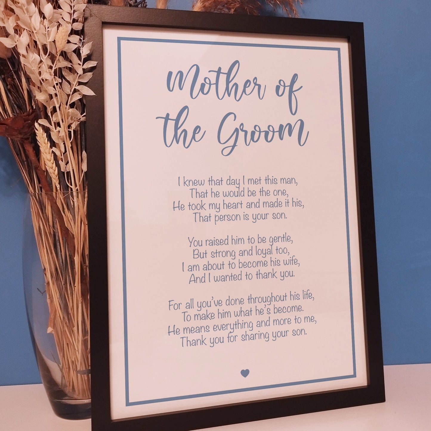 Custom Mother of the Bride Wedding Poem Print | Personalised Wedding Gift for the Brides Mother | Framed Bridal Wedding Day Present