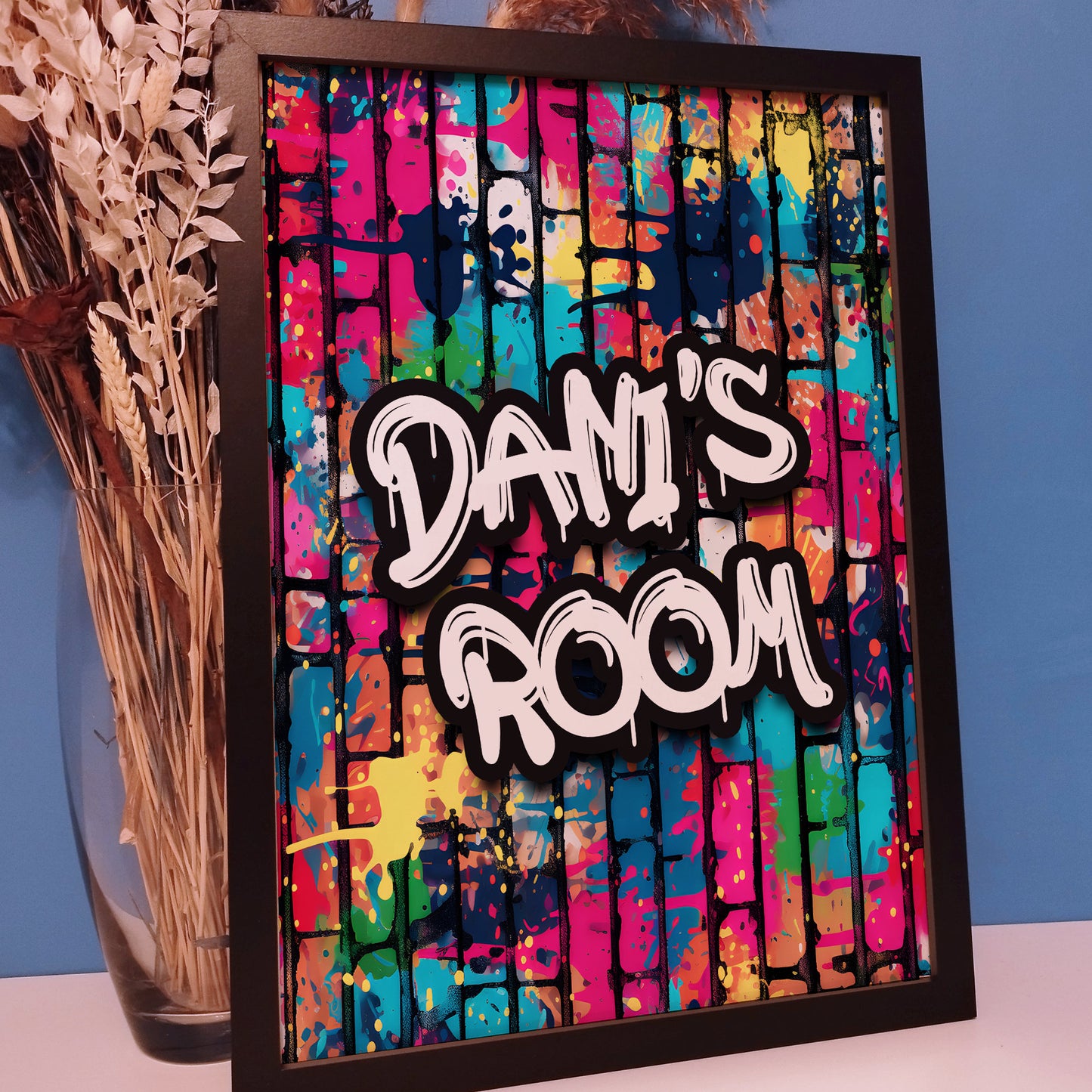 Personalised Graffiti Print Gift for Boys Games Room | Custom Name Graffiti Urban Street Wall Art Print for Childrens Kids Bedroom Nursery