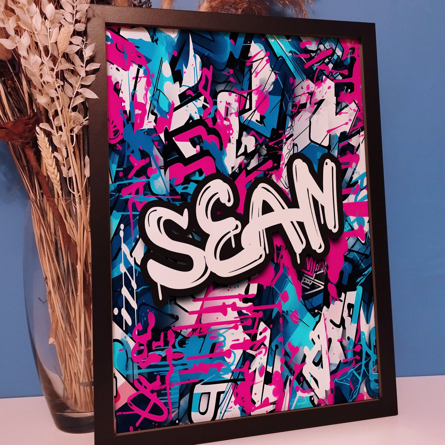 Personalised Graffiti Print Gift for Boys Games Room | Custom Name Graffiti Urban Street Wall Art Print for Childrens Kids Bedroom Nursery