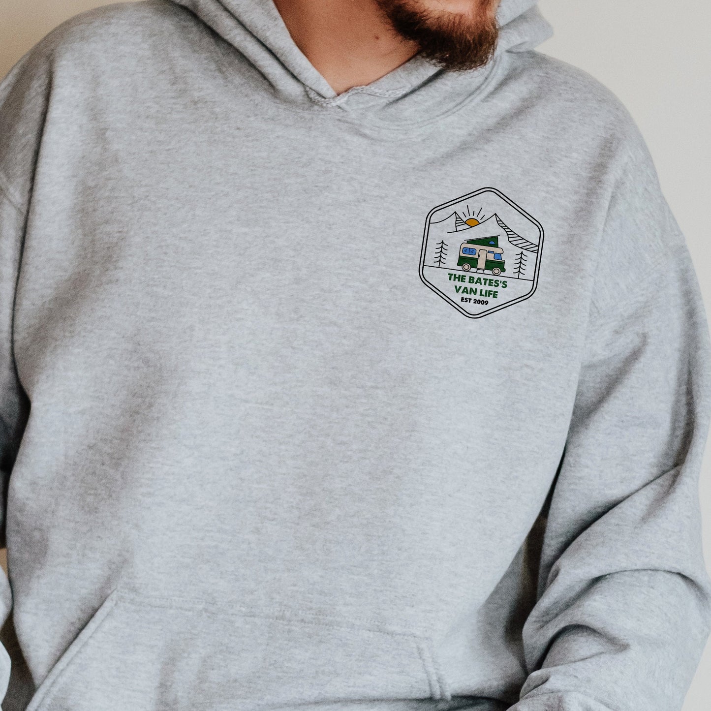 Custom Campervan Hoodie Gift for Couples | Personalised Van Life Gift for Him Her | Camping Motorhome Jumper | Camper Van Travel Gift