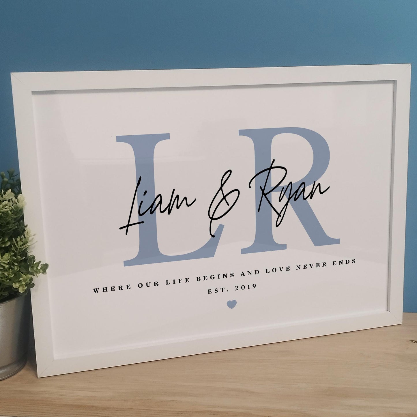 Custom Couples Name and Initials Print Perfect for Couples