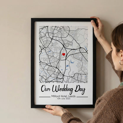 Personalised Where It All Began Map Print – Custom Couple Location Anniversary Gift
