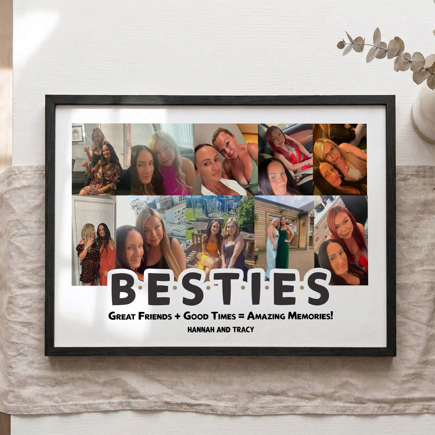 Personalised Besties Photo Collage Print – Custom Best Friend & Friendship Memory Poster Gift