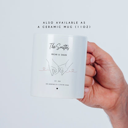 Personalised Our Story Print for Couples | Custom Anniversary Gift, Mr & Mrs Holding Hands Keepsake