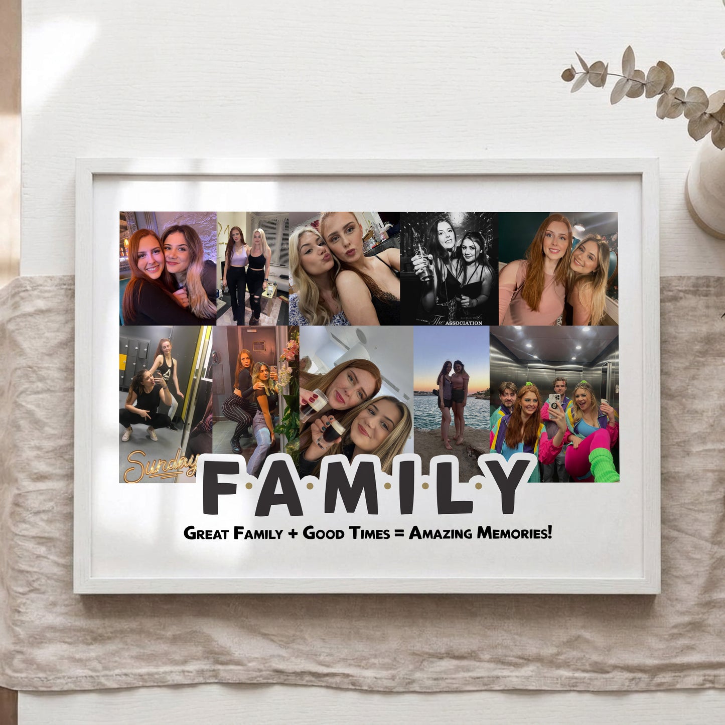 Personalised Family Photo Collage Print – Custom Family Memories Wall Art Gift