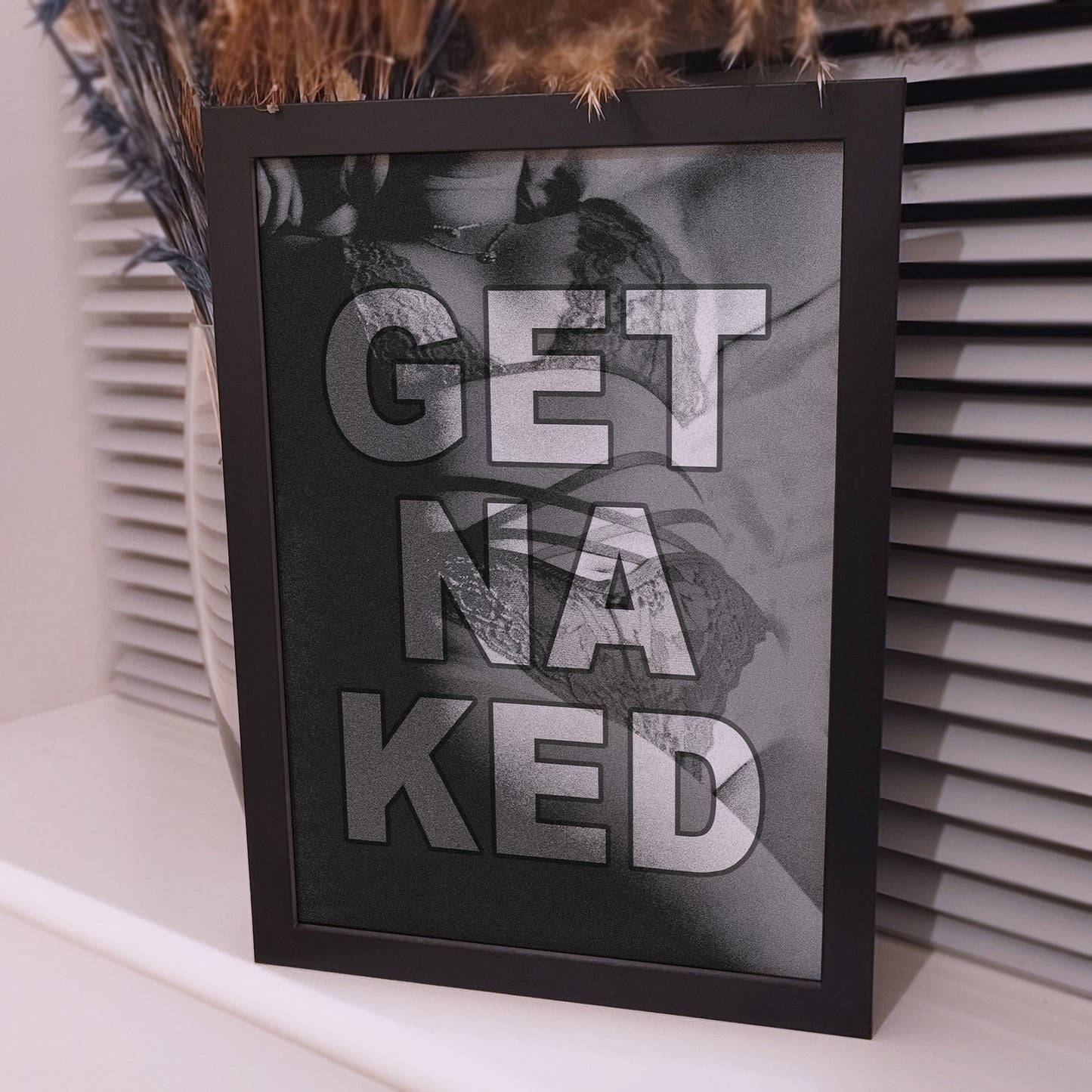 Custom Get Naked Print Gift for Husband or Boyfriend | Boudoir Nude Wall Art Print | Erotic Sexy Wedding Gift for Him | For His Eyes Only