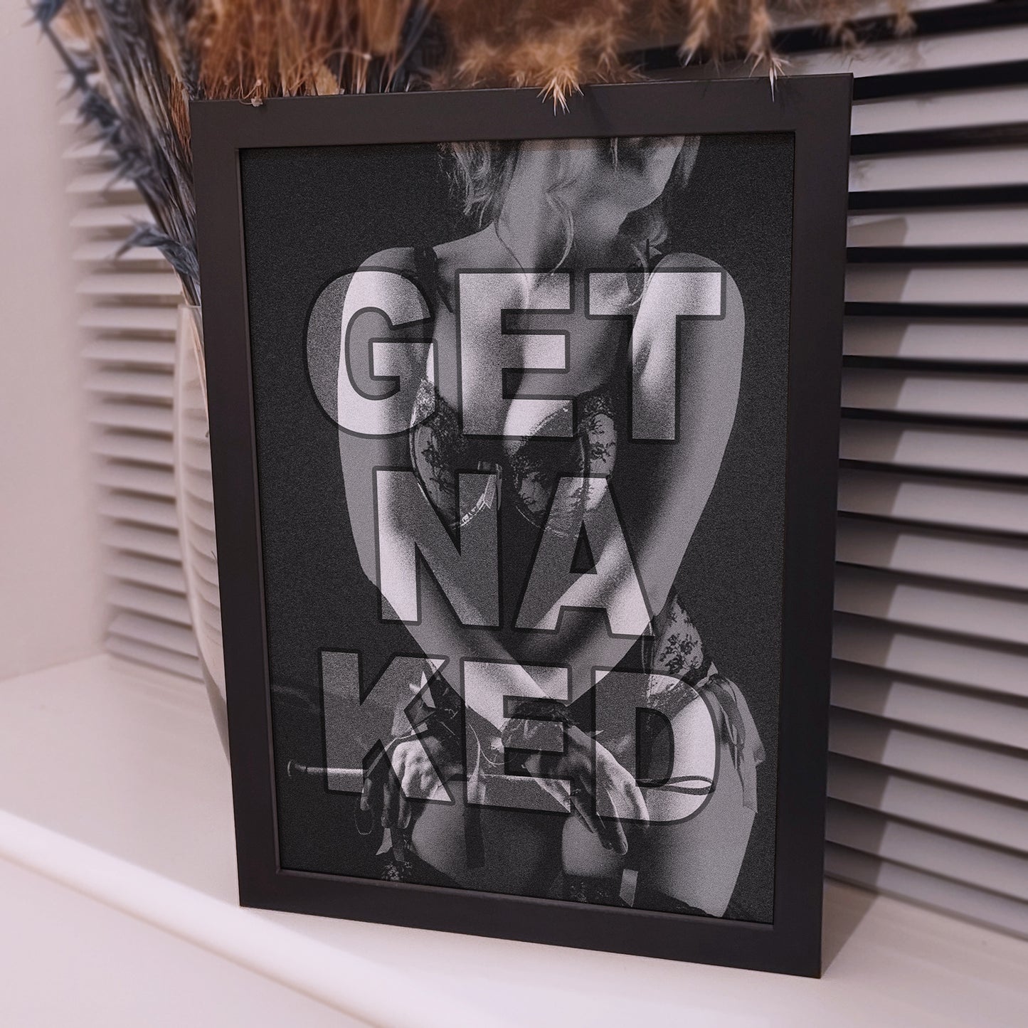 Custom Get Naked Print Gift for Husband or Boyfriend | Boudoir Nude Wall Art Print | Erotic Sexy Wedding Gift for Him | For His Eyes Only
