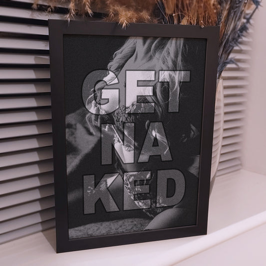 Custom Get Naked Print Gift for Husband or Boyfriend | Boudoir Nude Wall Art Print | Erotic Sexy Wedding Gift for Him | For His Eyes Only