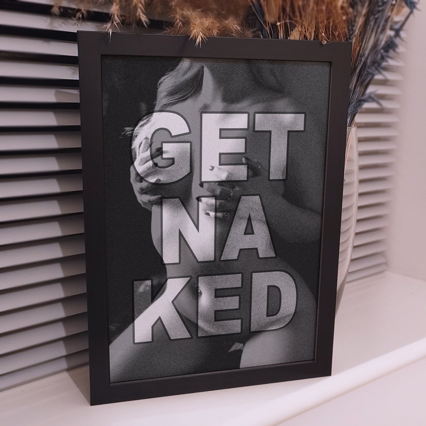 Custom Get Naked Print Gift for Husband or Boyfriend | Boudoir Nude Wall Art Print | Erotic Sexy Wedding Gift for Him | For His Eyes Only