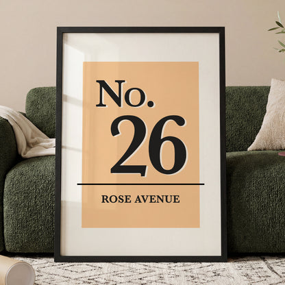 Personalised House Number Print – Custom Address Wall Art & Housewarming Gift