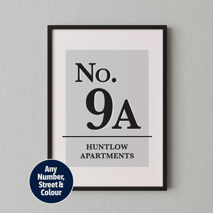 Personalised House Number Print – Custom Address Wall Art & Housewarming Gift