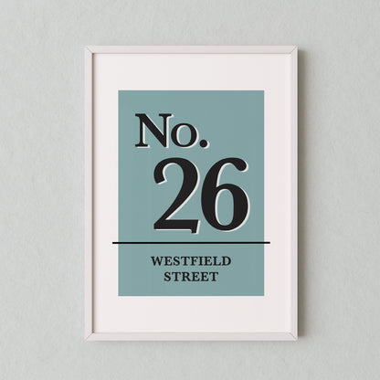 Personalised House Number Print – Custom Address Wall Art & Housewarming Gift