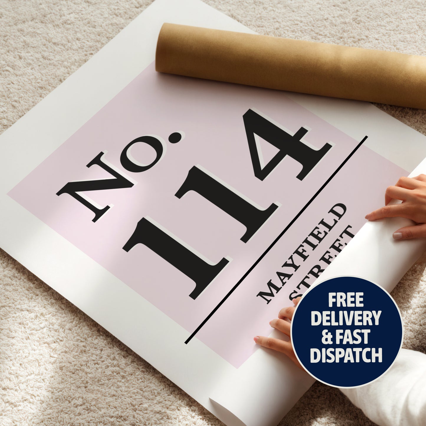Personalised House Number Print – Custom Address Wall Art & Housewarming Gift