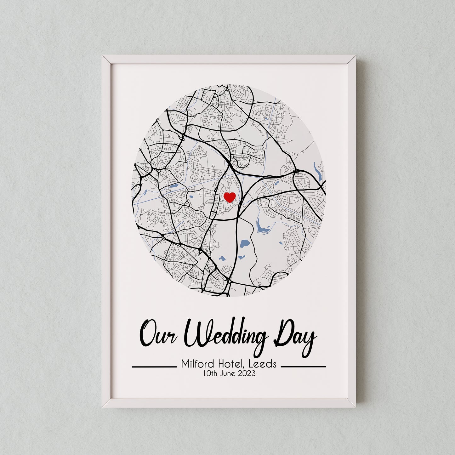 Personalised Where It All Began Map Print – Custom Couple Location Anniversary Gift