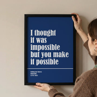 Personalised Song Lyric Print – Custom Music Typography Wall Art Gift