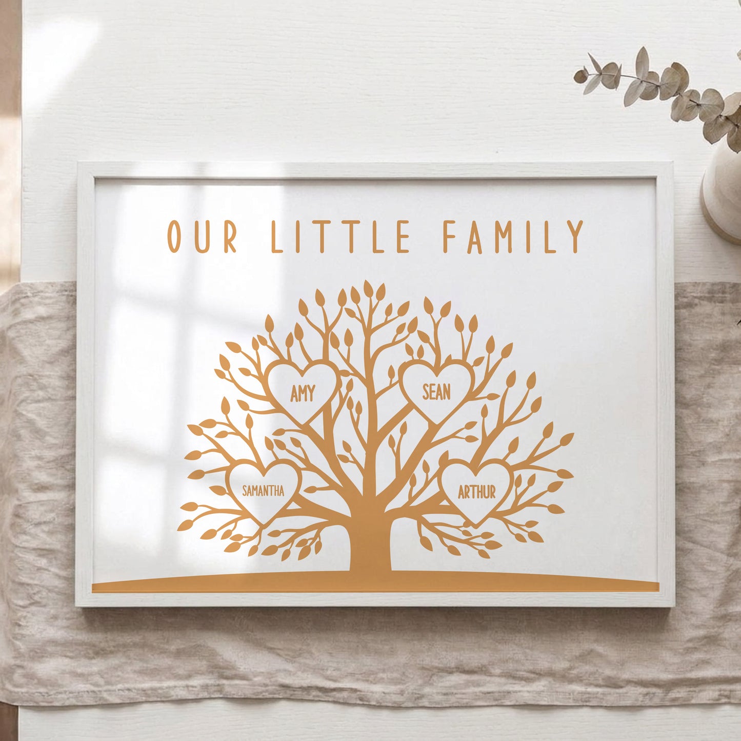 Personalised Family Tree Print – Custom Family Names Wall Art Gift